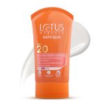 Buy Lotus Herbals Safe Sun Sunscreen Cream| SPF 20 | PA+ | Sweat & Waterproof | Non-Greasy | 100 gm - Purplle