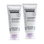 Buy DERMDOC 4% Niacinamide Ultra Violet Brightening Sunscreen Twin Pack (Pack of 2) (50 gm) | SPF 50 PA+++ Sun Protection | Sunblock - Purplle