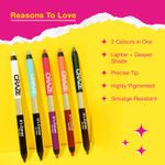 Buy Swiss Beauty CRAZE It's Extraa Duo Kajal | 2 Colours in One | Lighter + Deeper Shade | Precise Tip | Highly Pigmented | Smudge-Resistant | Vitamin E | 5 - Dynasty - Purplle