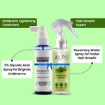 Buy Alps Goodness X DERMDOC Bestselling Sprays Duo I Rosemary Water Spray (100 ml) + 5% Glycolic Acid Under Arm Treatment Spray (100 ml) I Hair Growth Expert I Underarm Brightening Combo of 2 - Purplle