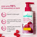 Buy mCaffeine Brightening Raspberry Sunscreen Body Lotion SPF50 PA+++ UV Protection with Niacinamide | Lightweight Cooling Body Lotion, Fruity Aroma-200 ml - Purplle
