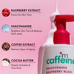 Buy mCaffeine Brightening Raspberry Sunscreen Body Lotion SPF50 PA+++ UV Protection with Niacinamide | Lightweight Cooling Body Lotion, Fruity Aroma-200 ml - Purplle