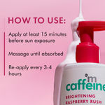 Buy mCaffeine Brightening Raspberry Sunscreen Body Lotion SPF50 PA+++ UV Protection with Niacinamide | Lightweight Cooling Body Lotion, Fruity Aroma-200 ml - Purplle