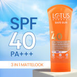 Buy Lotus Herbals Safe Sun 3 In 1 Daily SunscreenA | Matte Look | SPF 40 | PA+++ | For All Skin Types | 50 gm - Purplle