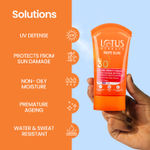 Buy Lotus Herbals Safe Sun Sunscreen Cream - Indian Summer Formula | SPF 30 | PA++ | Non-Greasy | Sweat & Water Resistant | 50 gm - Purplle