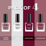 Buy FACES CANADA Ultime Pro Splash Nail Enamel - Set of 4 - Floral Dream 56, White O White 14, Marooned 401, Marmalade 108 (8ml x 4) - Purplle