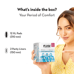 Buy Plush 100% Pure US Cotton Ultra-Thin Rash Free Natural Sanitary Pads - 12 Pads || 12 XL Pads, 2 Panty Liners - Purplle