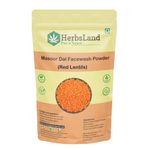 Buy Herbsland Masoor Dal Face Pack Powder - Natural Skin Brightening & Glow | Ayurvedic Face Pack | Red Lentil Powder | 200 gm - Purplle