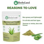 Buy Herbsland Pure Aloe Vera Powder - Skin Soothing, Hydrating & Anti-Aging | Organic Aloe Vera Face Pack |100 gm - Purplle