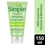 Buy Simple Kind To Skin Refreshing Face Wash (150 ml) + Simple Kind to Skin Hydrating Light Moisturiser 125 ml - Purplle