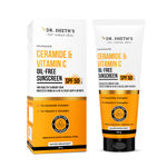 Buy Dr. Sheth's Ceramide & Vitamin C Oil-Free Sunscreen SPF 50+ PA++++ |In-Vivo Tested | For Healthy & Bright Skin | Lightweight & Non Greasy | For UVA/UVB & Blue Light & IR Protection | No white cast | For Oily Skin | For Men & Women | 50 gm - Purplle