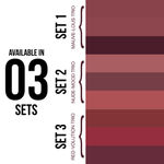 Buy Hilary Rhoda Matte Trio Lipstick | Matte Finish & Long Lasting Lipstick | Pack of 3 Lipsticks | Highly Pigmented & Glides Smoothly | Vegan & Cruelty-Free -3g x 3U (Red-volution Trio - Shade 1) - Purplle