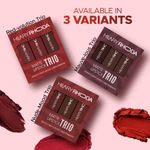 Buy Hilary Rhoda Matte Trio Lipstick | Matte Finish & Long Lasting Lipstick | Pack of 3 Lipsticks | Highly Pigmented & Glides Smoothly | Vegan & Cruelty-Free -3g x 3U (Nude-Mood Trio - Shade 2) - Purplle