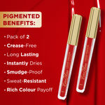 Buy Hilary Rhoda Ever Mine Liquid Sindoor | Smudge-Proof & Sweat-Resistant | Crease-Free Sindoor | Quick Drying Formula | Highly-Pigmented | 4 ml (My Red- Pack of 2) - Purplle