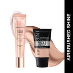 Buy FACES CANADA Airbrushed Shine Combo - All Day Hydra Matte Foundation - Rose Ivory 011 (18 ml) + Strobe Cream - Rose Gold (18 ml) | Illuminating & Glowing Makeup Base | 10HR Long Wear - Purplle