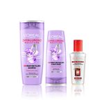 Buy L'Oreal Paris Everyday Hydration and Rejuvenation Hair Care Essentials 1 (Hyaluron Moisture 72H Moisture Shampoo (180ml) Hyaluron Moisture 72H Moisture Conditioner (180ml) Total Repair 5 Serum (80 ml))Combo of 3 - Purplle