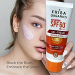 Buy Prisa Organics Replenishing SPF 60 PA+++ Gel Cream Invisible Feel Sun Screen Broad Spectrum UVA & UVB Protection No Paraben , Non-sticky 100 gm - Purplle