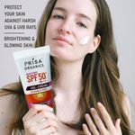 Buy Prisa Organics Brightening SPF 50 PA+++ Gel Cream Invisible Feel Sun Screen Broad Spectrum UVA & UVB Protection No Paraben , Non-sticky 100 gm - Purplle