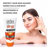 Buy Prisa Organics De-Tan SPF 40 PA+++ Gel Cream Invisible Feel Sun Screen Broad Spectrum UVA & UVB Protection No Paraben , Non-sticky 100 gm - Purplle