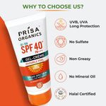 Buy Prisa Organics De-Tan SPF 40 PA+++ Gel Cream Invisible Feel Sun Screen Broad Spectrum UVA & UVB Protection No Paraben , Non-sticky 100 gm - Purplle