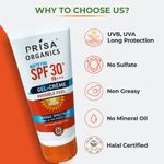 Buy Prisa Organics Mattifying SPF 30 PA+++ Gel Cream Invisible Feel Sun Screen Broad Spectrum UVA & UVB Protection No Paraben , Non-sticky 100 gm - Purplle