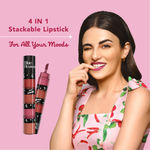 Buy Blue Heaven Lip Tower 4-in-1 Stackable Liquid Lipstick Combo Set | Infused with Cocoa Butter & Rosehip Oil | Mousse Texture | Soft Matte Finish Nude Lipstick set | Intense Color Payoff, 6 ml - Purplle