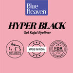 Buy Blue Heaven Hyper Black Gel Kajal Eyeliner Enriched with Vitamin E & Almond Oil | Smudge-Proof & Waterproof | Smooth Glide Kajal For Women With Sharpener | 24 Hrs Long Stay,1.5 gm - Purplle