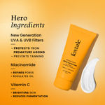 Buy Foxtale SPF 50 Vitamin C & Niacinamide Glow Sunscreen with PA++++ | Lightweight, Fast Absorbing | UVA & UVB Filters | Prevents Tanning, No White Cast | Non-Greasy | For Men & Women, All Skin Types - 80 ml - Purplle