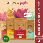 Buy Alps Goodness Natural Colors Holi Kit with Beetroot , Wild Turmeric, French Green Clay & French Pink Clay Powders (Pack of 4) | 50 gm X4 | Holi Colors | Natural Colors | No Stain | Pack of Colors - Purplle