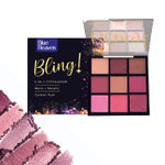 Buy Blue Heaven Bling 9 in 1 Eyeshadow Palette | Highly Pigmented and Easily Blendable Eye Makeup | Matte & Metallic Shades | Long Lasting and Lightweight | Cocktail Rush, 12 gm - Purplle