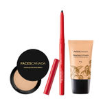 Buy FACES CANADA Dewy Glow Combo - Tinted Moisturizer - Light 01 (18 gm) + Magneteyes Kajal - Black (0.35 gm) + Weightless Stay Matte Compact Powder - Beige 03 (9 gm) | Lightly Tinted BB Cream | Flawless Finish | Waterproof & Smudgeproof - Purplle