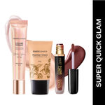 Buy FACES CANADA Super Quick Glam Combo - Strobe Cream - Rose Gold (18 ml) + Tinted Moisturizer - Light 01 (18 gm) + Comfy Matte Wow Liquid Lipstick - Cocoa Crush 07 (3.8 ml) | Illuminating & Glowing Makeup Base | Highly Pigmented - Purplle