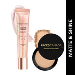 Buy FACES CANADA Matte & Shine Combo - Strobe Cream - Rose Gold (18 ml) + Weightless Stay Matte Compact Powder - Beige 03 (9 gm) | Flawless Glowy Finish | Hides Imperfections - Purplle