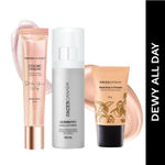 Buy FACES CANADA Dewy All Day Combo - Strobe Cream - Rose Gold (18 ml) + Tinted Moisturizer - Light 01 (18 gm) + Ultime Pro Makeup Fixer (50 ml) |Illuminating & Glowing Makeup Base | Long Lasting Makeup Setting Spray | Tinted BB Cream - Purplle