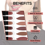 Buy Ronzille Pocket Mini Bullet Matte Finish Lipstick Nude Edition Set of 6 12 gm - Purplle