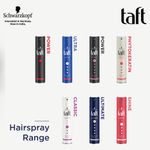 Buy Schwarzkopf TAFT Ultimate Hair Spray For Hair With Crystal Shine Hold 5+, Lasts For 72 Hours - 250 ml - Purplle
