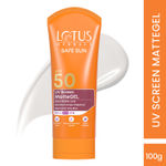Buy Lotus Herbals Safe Sun Uv Screen Mattegel Ultra Soothing Sunscreen | PA+++ | SPF 50 | Matte Look | Oil Control | For Normal to Oily Skin | 100 gm - Purplle