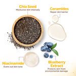 Buy Mamaearth Chia Calming Sunscreen with Chia Seed & Ceramides for Healthy Skin Barrier & Sun Protection 50 gm | SPF 50 PA++++ |hydrated glow| For Dry &Sensitive Skin | UVA/ B Protection | No White Cast | In-Vivo Tested - Purplle