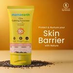 Buy Mamaearth Chia Calming Sunscreen with Chia Seed & Ceramides for Healthy Skin Barrier & Sun Protection 50 gm | SPF 50 PA++++ |hydrated glow| For Dry &Sensitive Skin | UVA/ B Protection | No White Cast | In-Vivo Tested - Purplle