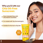 Buy Mamaearth Chia Oil-Free Sunscreen with Chia Seed & Ceramides for Healthy Skin Barrier & Sun Protection 50 gm SPF50 PA++++ | Oil-Free Formula for Normal to OilySkin|hydrated glow| UVA/B Protection |No White Cast | InVivo Tested - Purplle