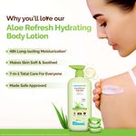 Buy Mamaearth Aloe Refresh Hydrating Body Lotion with Aloe Vera & HA for Soft Soothed Skin 400 ml | 48H Moisturization in Summer| 100% Natural Aloe Vera| Lightweight, Non-Sticky Smooth Skin| All Skin Types - Purplle