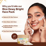 Buy Mamaearth Rice Dewy Bright Face Pack with Rice Water & Niacinamide For Glass Skin 200 gm | DIY-like Texture | Gives Glass-Like Glow |Instant Brightness | Gel Cream Face Mask |Free From Harmful Chemicals - Purplle