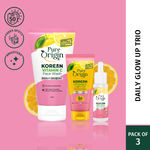 Buy Pure Origin Korean Vitamin C Glow Up Trio | Brightening Serum (30 ml), SPF 50 PA+++ Sunscreen (50 gm) & Face Wash with Microbeads (150 ml) | Reduces Dark Spots, Dullness & Uneven Skin Tone | Visibly Bright Skin | All Skin Types - Combo of 3 - Purplle