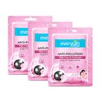 Buy Everyuth Naturals Anti Pollution Pink Clay & Charcoal Sheet Mask (Pack of 3) - Purplle