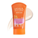 Buy Lotus Herbals Safe Sun KidsA Sunscreen CreamA - Sensitive Skin Formula | SPF 25 | Non Greasy | Sweat & Waterproof | 50 gm - Purplle