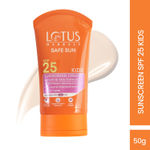 Buy Lotus Herbals Safe Sun KidsA Sunscreen CreamA - Sensitive Skin Formula | SPF 25 | Non Greasy | Sweat & Waterproof | 50 gm - Purplle