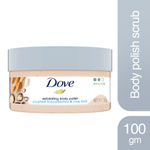 Buy Dove Exfoliating Body Polish, Body Scrub, Deeply Nourishing Crushed Macadamia and Rice Milk, Moisturises & Brightens Skin, Sulphate Free (100 gm) - Purplle