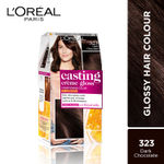 Buy L'Oreal Paris Casting Creme Gloss Conditioning Hair Color - Dark Chocolate 323, 87.5 gm + 72 ml, No Ammonia Formula, 4X Glossy Shine, Provides Optimal Grey Coverage for All Hair Types - Purplle