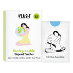 Buy Plush Biodegradable Disposable Bags, Pack of 50 | Discreet Seal for Sanitary Pads & Intimate Products Disposal | Odour Lock Technology | Tear & Tamper Proof | Convenient, Portable, & Hassle-Free - Purplle