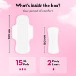 Buy PLUSH Ultra-Thin Extra Large Sanitary Pads for Women, 15 Pcs | For Light-Medium Flow | 2 Panty Liners | 100% Rash-Free | Pure U.S. Cotton Sanitary Napkins - Purplle
